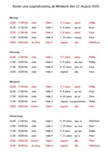 Kinderplan ab August 1